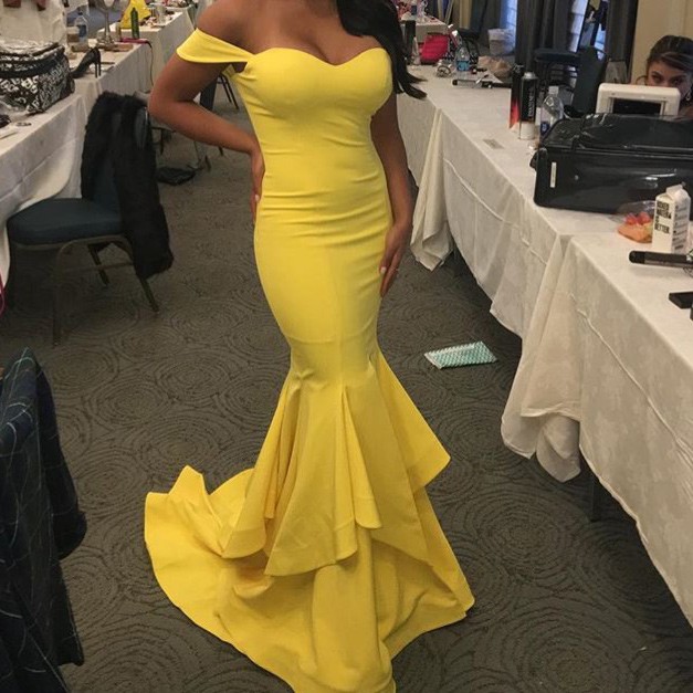 yellow mermaid dress