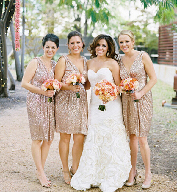 short sequin bridesmaid dresses